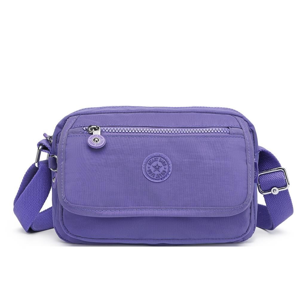 Smart Bags Postacı Kadın Çantası Krinkıl Kumaş 3166 Mor