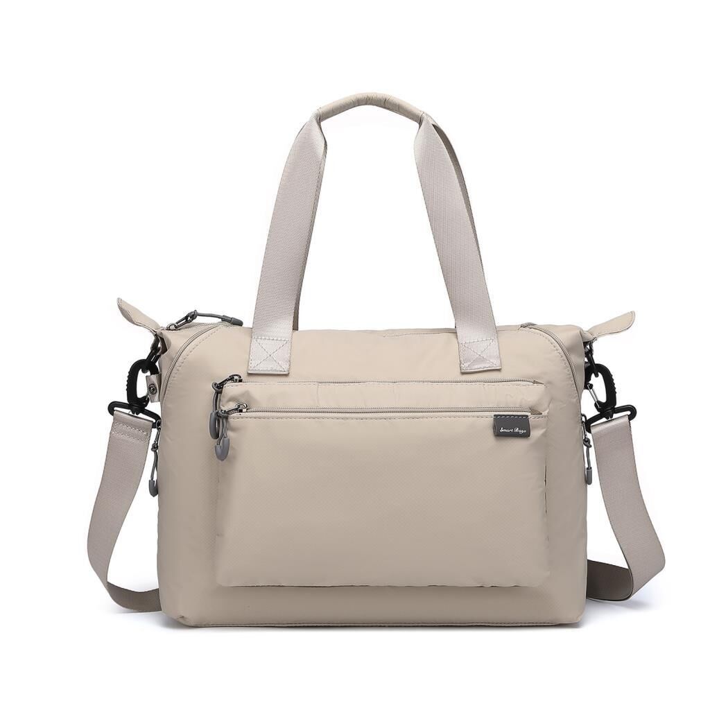 Smart Bags Ekstra Hafif Kumaş Kadın Omuz Çantası 3139 Bej