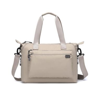 Smart Bags Ekstra Hafif Kumaş Kadın Omuz Çantası 3139 Bej