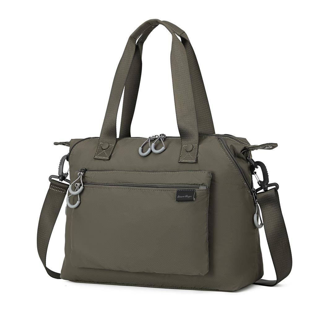 Smart Bags Ekstra Hafif Kumaş Kadın Omuz Çantası 3139 Kahve