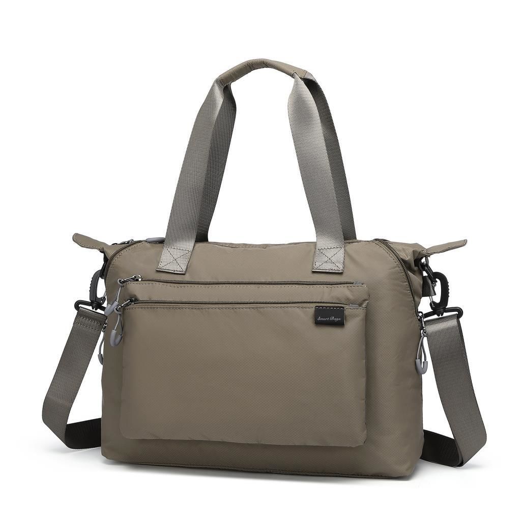 Smart Bags Ekstra Hafif Kumaş Kadın Omuz Çantası 3139 Kahve