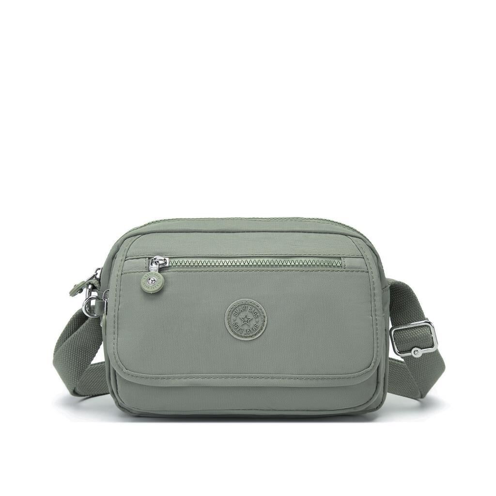 Smart Bags Postacı Kadın Çantası Krinkıl Kumaş 3166 Yeşil