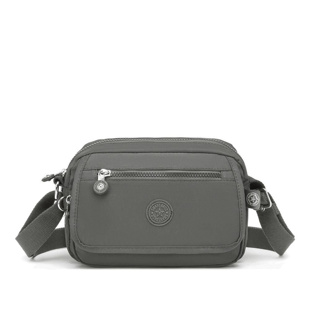 Smart Bags Postacı Kadın Çantası Krinkıl Kumaş 3166 Koyu Gri