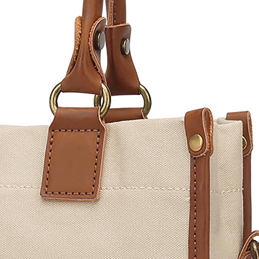 Kanvas Kumaş Kadın Çantası Elden Tutmalı Smart Bags 1333 Bej