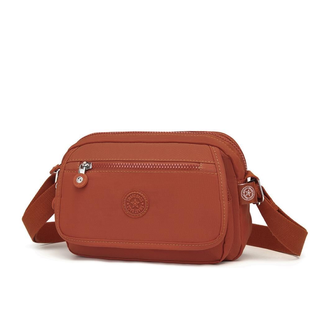 Smart Bags Postacı Kadın Çantası Krinkıl Kumaş 3166 Kiremit