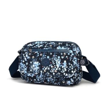 Smart Bags Postacı Kadın Çantası Krinkıl Kumaş 3166 Mavi Rose