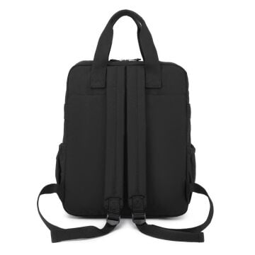 Büyük Boy Krinkıl Kumaş Sırt Çantası Smart Bags 1175 Siyah