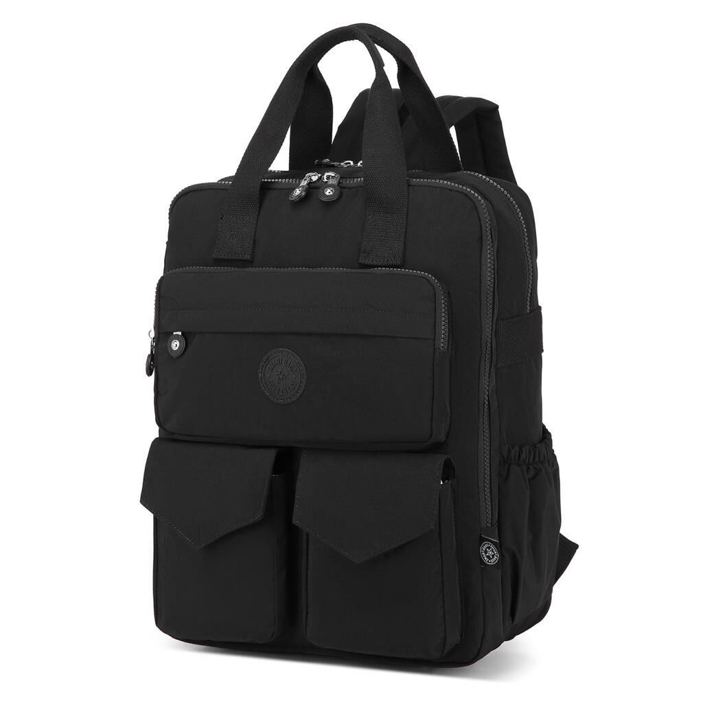Büyük Boy Krinkıl Kumaş Sırt Çantası Smart Bags 1175 Siyah