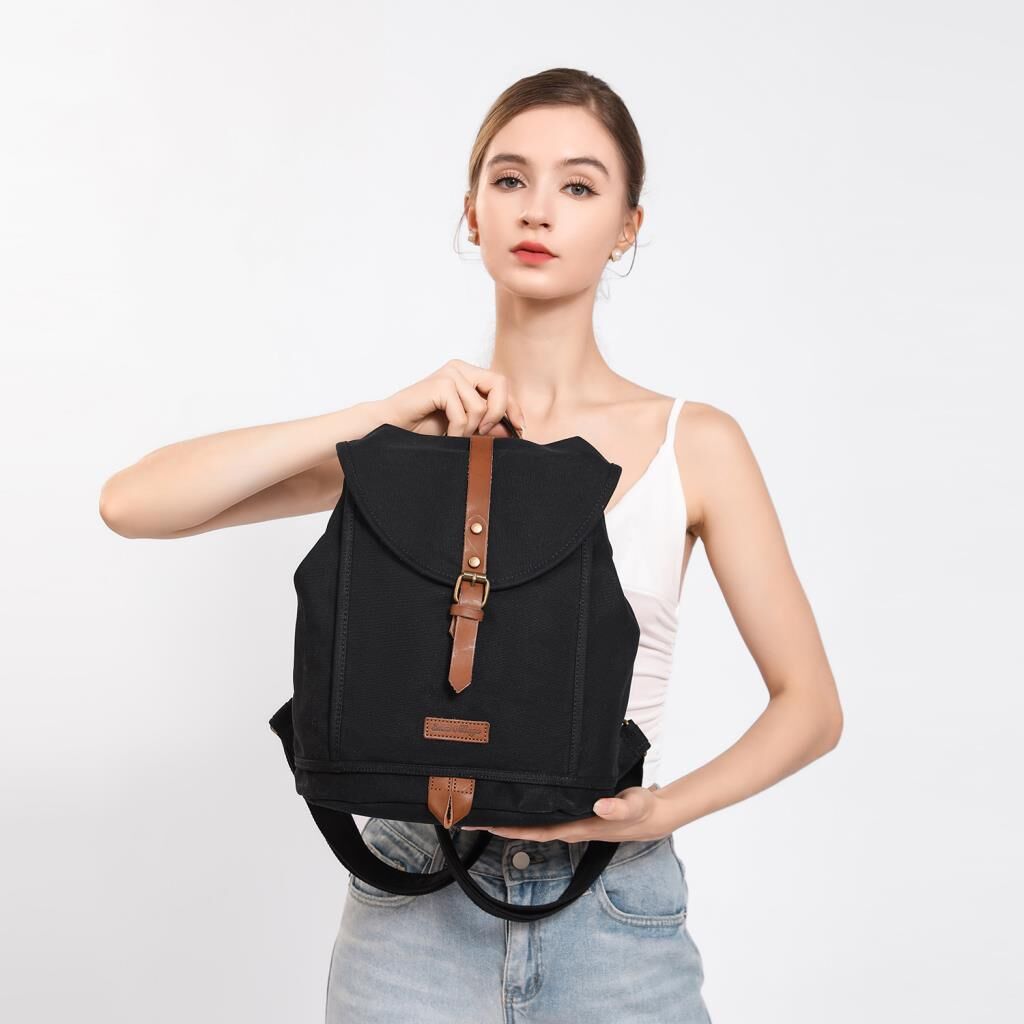 Kanvas Kumaş Kadın Sırt Çantası Smart Bags 1335 Siyah