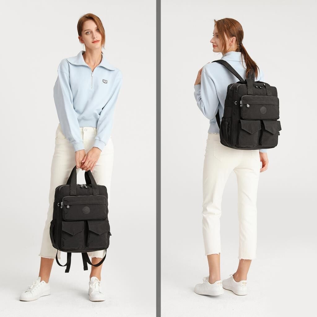 Büyük Boy Krinkıl Kumaş Sırt Çantası Smart Bags 1175 Kiremit