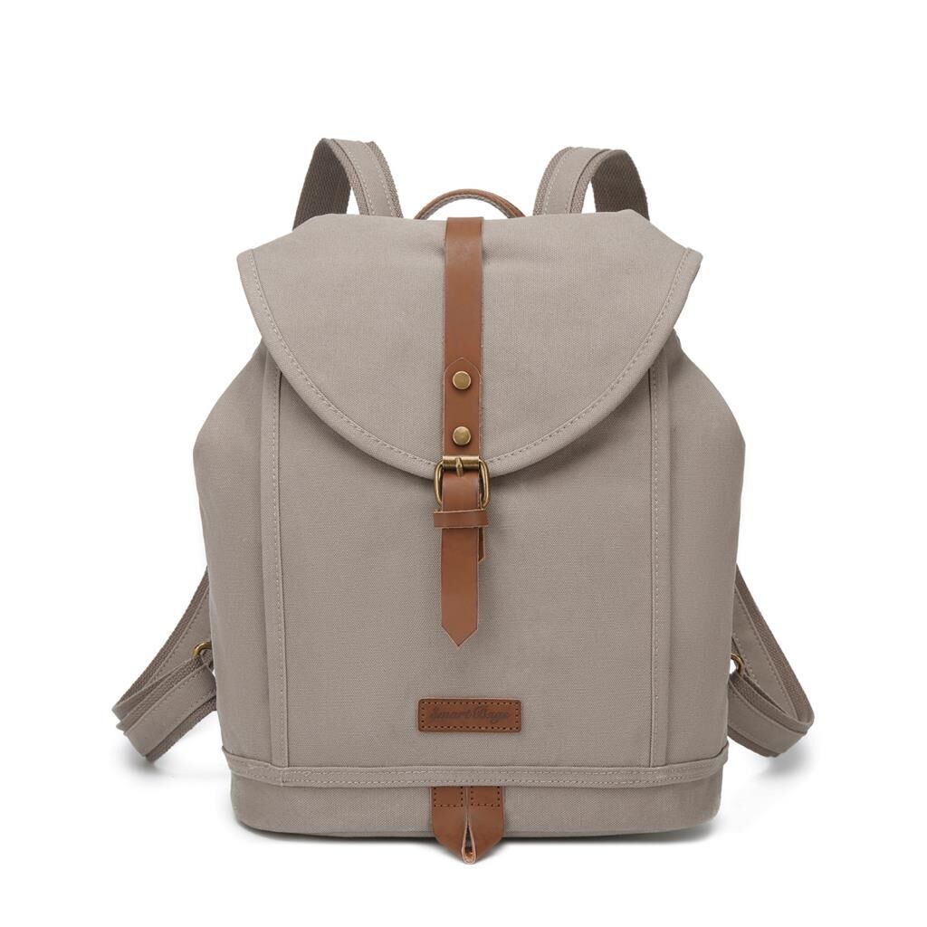 Kanvas Kumaş Kadın Sırt Çantası Smart Bags 1335 Gri