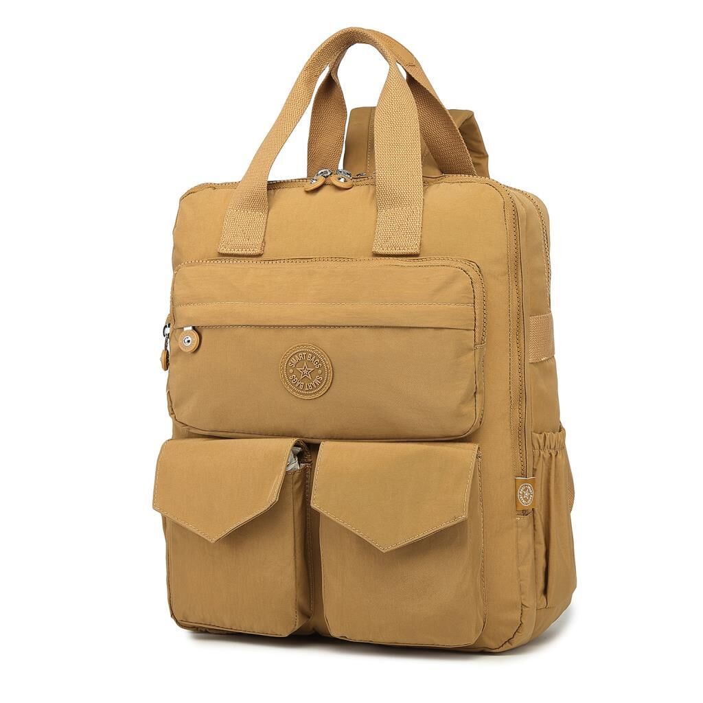 Büyük Boy Krinkıl Kumaş Sırt Çantası Smart Bags 1175 110 Taba