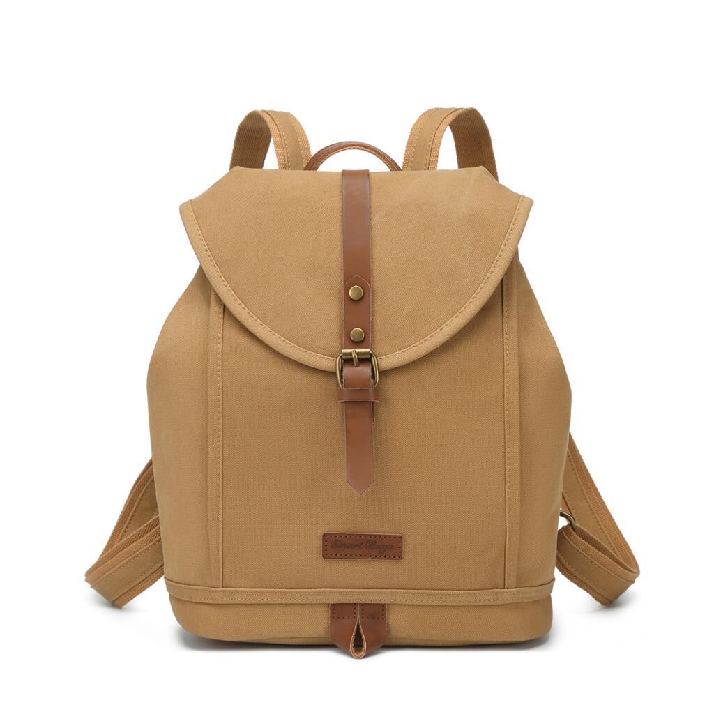 Kanvas Kumaş Kadın Sırt Çantası Smart Bags 1335 Camel