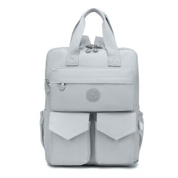 Büyük Boy Krinkıl Kumaş Sırt Çantası Smart Bags 1175 Açık Gri