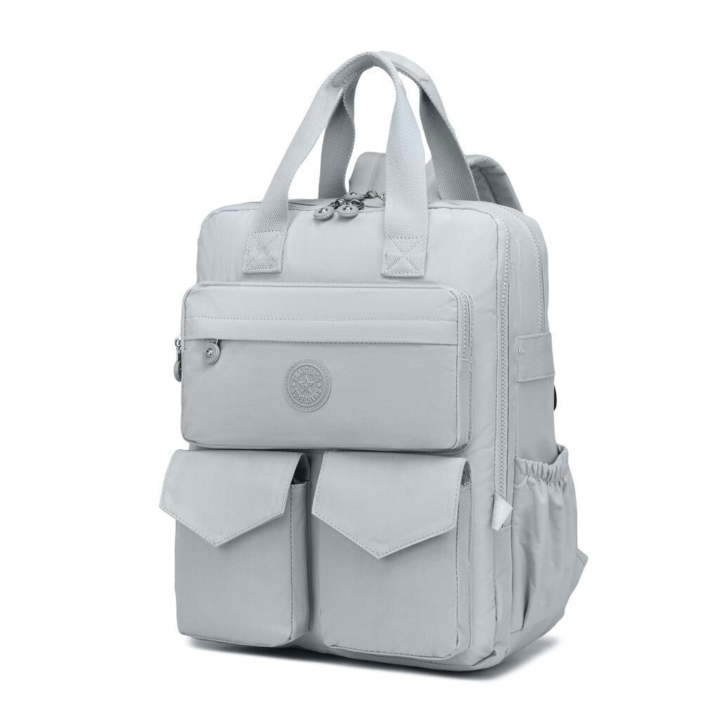 Büyük Boy Krinkıl Kumaş Sırt Çantası Smart Bags 1175 Açık Gri