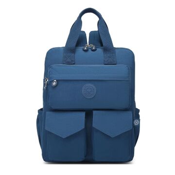 Büyük Boy Krinkıl Kumaş Sırt Çantası Smart Bags 1175 Lacivert