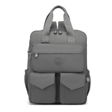 Büyük Boy Krinkıl Kumaş Sırt Çantası Smart Bags 1175 Koyu Gri