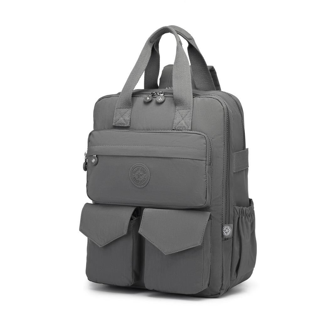 Büyük Boy Krinkıl Kumaş Sırt Çantası Smart Bags 1175 Koyu Gri