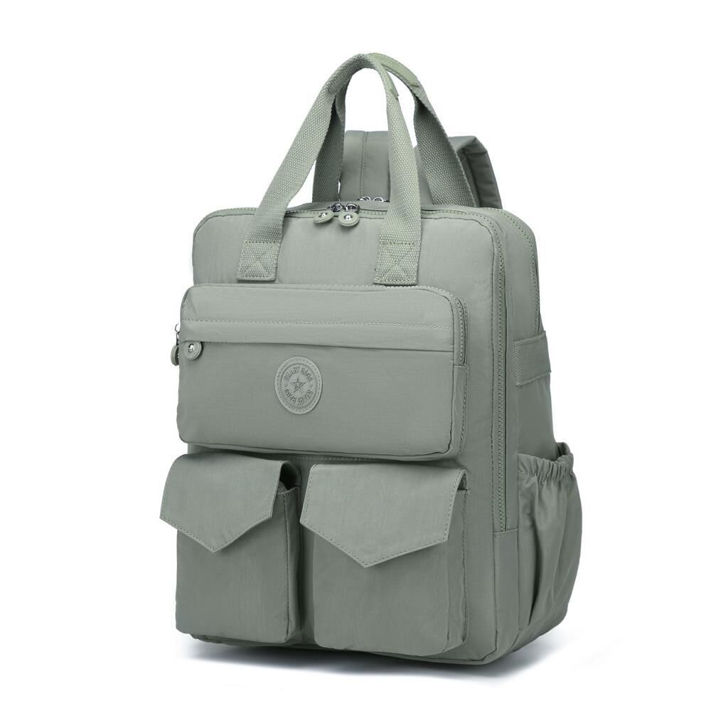 Büyük Boy Krinkıl Kumaş Sırt Çantası Smart Bags 1175 Yeşil