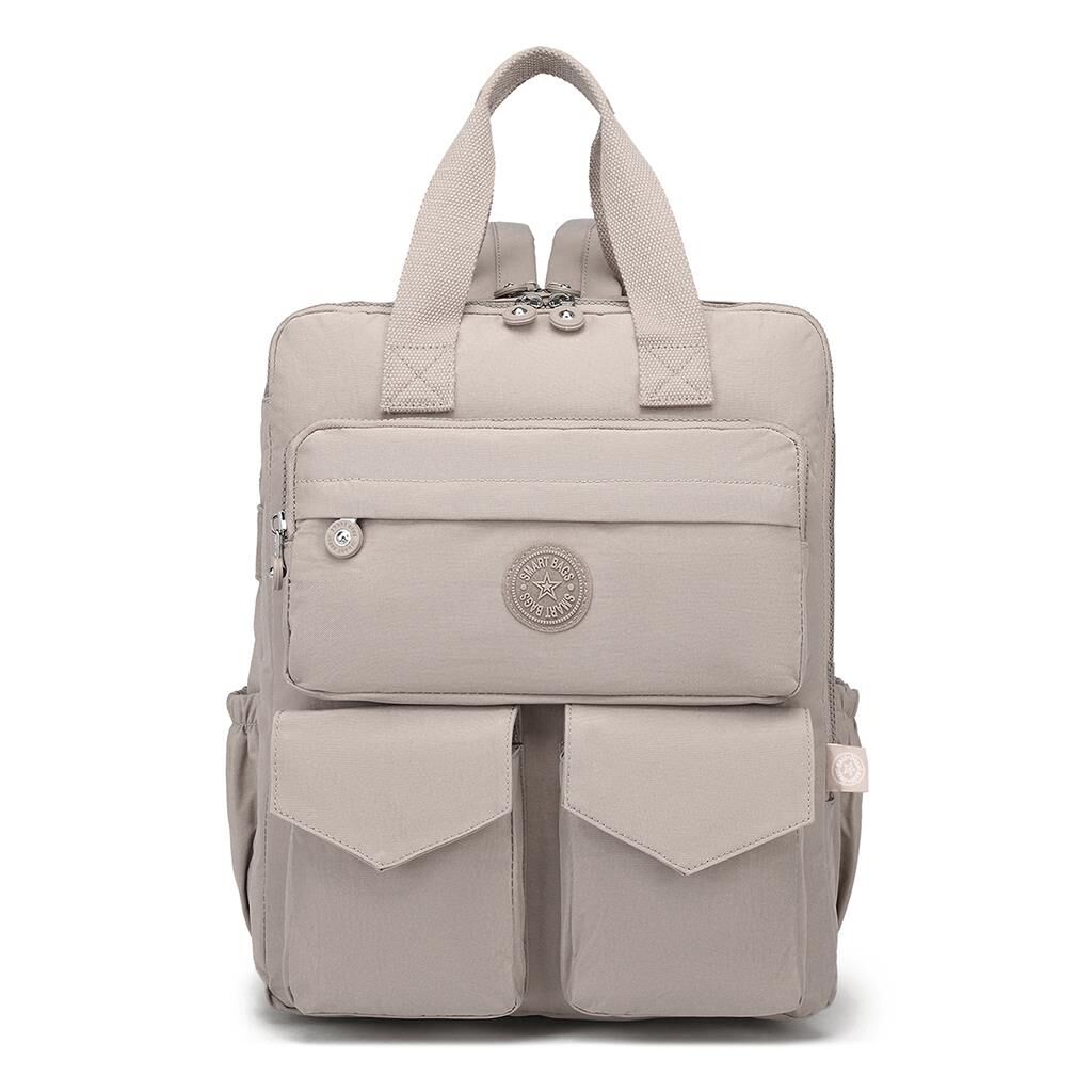 Büyük Boy Krinkıl Kumaş Sırt Çantası Smart Bags 1175 A.Vizon