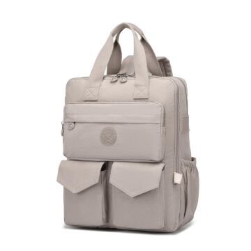 Büyük Boy Krinkıl Kumaş Sırt Çantası Smart Bags 1175 A.Vizon