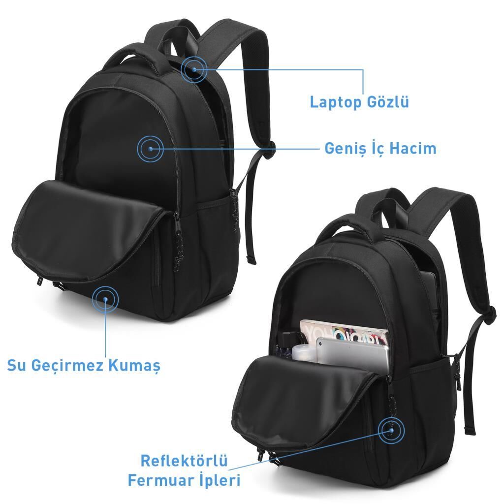 Smart Bags Sırt Çantası Okul Boyu Kalem Kutusu Hediyeli 3159 Koyu Gri