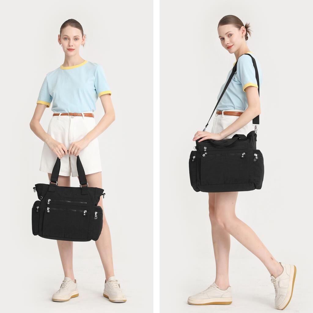 Smart Bags Krinkıl Kumaş Kadın Anne Bebek Omuz Çantası 1210 Siyah