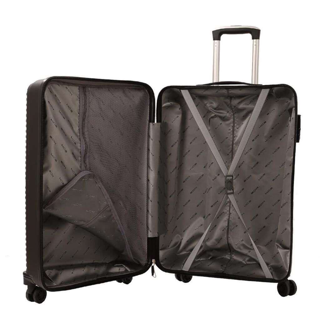 MÇS Kabin Boy Kırılmaz Silikon Seyahat Valizi Bavulu V374 Kemik/Gri