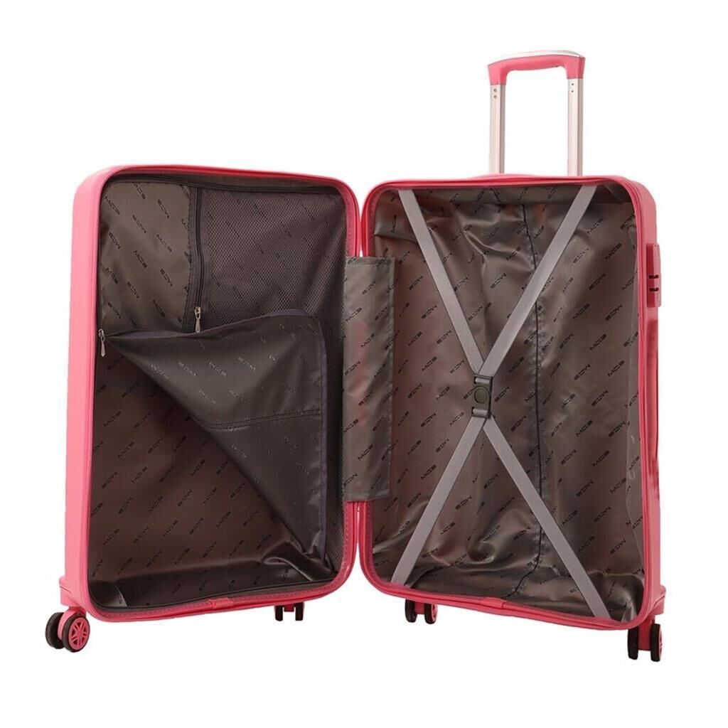 MÇS Kabin Boy Kırılmaz Silikon Seyahat Valizi Bavulu V374 Pembe