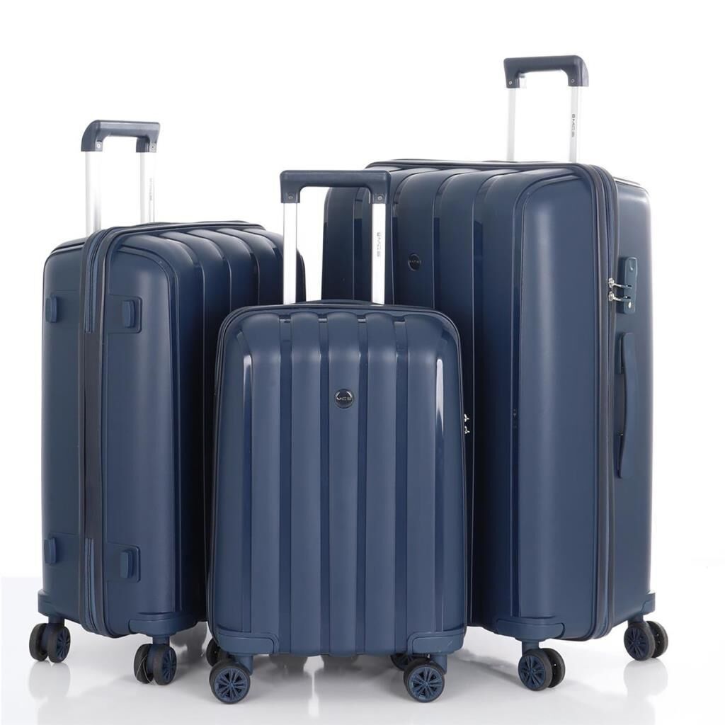 MÇS 3lü Set Kırılmaz Silikon Seyahat Valizi Bavulu V305 Laci