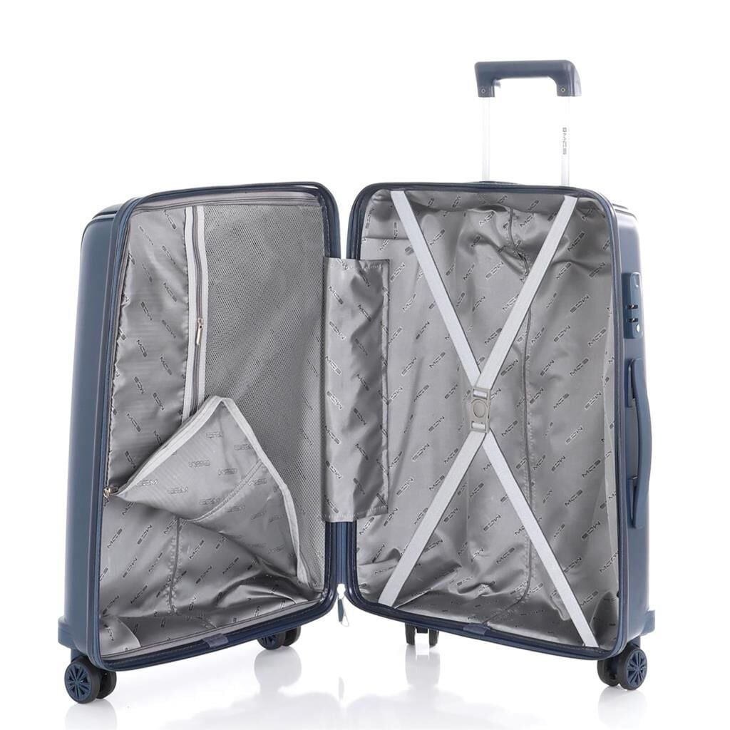 Mçs Valiz 3lü Set Kırılmaz PP Silikon Lacivert