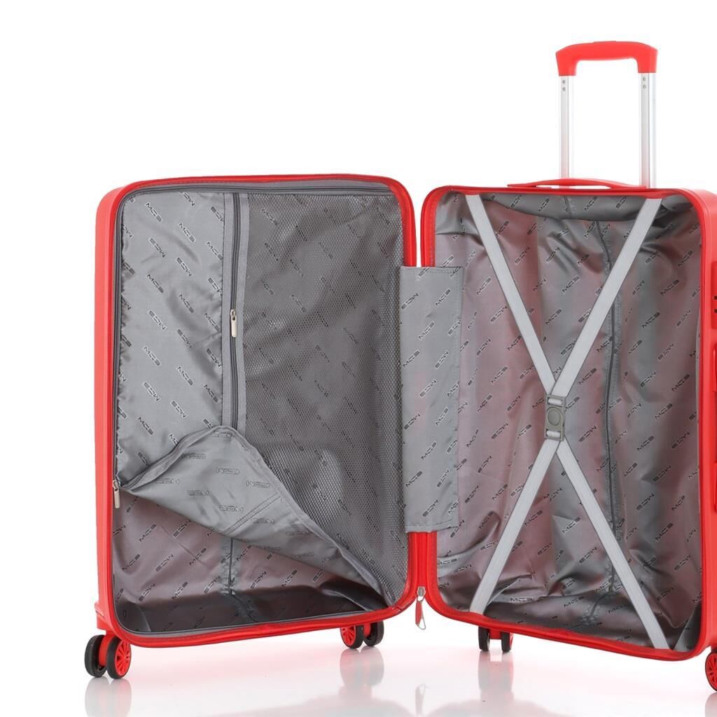 MÇS Kabin Boy Kırılmaz Silikon Seyahat Valizi Bavulu V374 Kırmızı