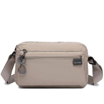 Smart Bags Ekstra Hafif Kumaş Kadın Postacı Çantası 3148 Bej