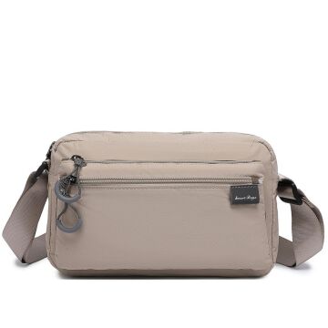 Smart Bags Ekstra Hafif Kumaş Kadın Postacı Çantası 3148 Bej