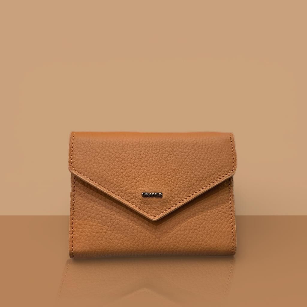 Grande Gerçek Deri Kadın Cüzdanı Hakiki Deri Küçük Boy Bisküvi