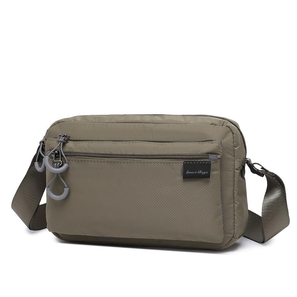 Smart Bags Ekstra Hafif Kumaş Kadın Postacı Çantası 3148 Kahve