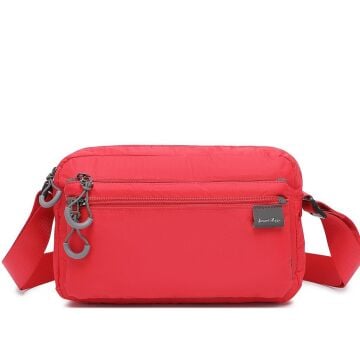 Smart Bags Ekstra Hafif Kumaş Kadın Postacı Çantası 3148 Kırmızı
