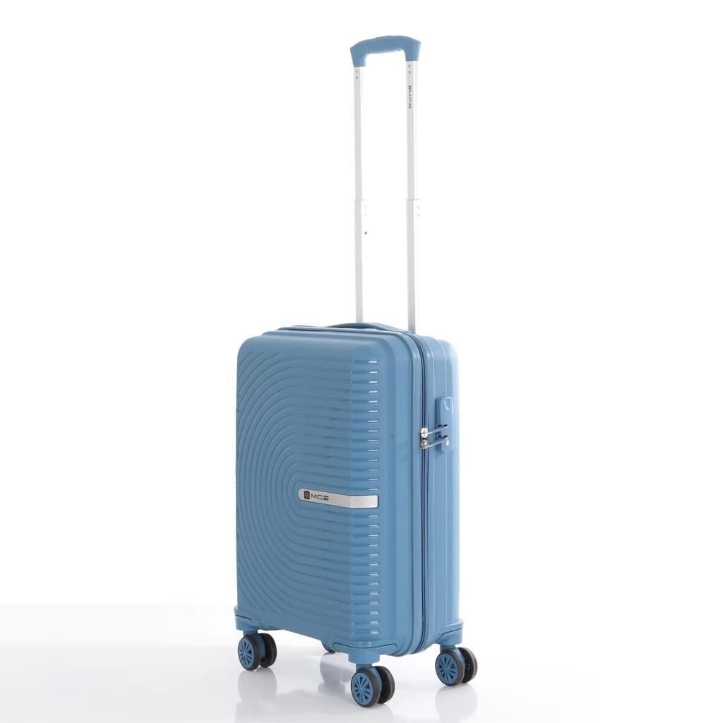 Mçs Valiz Kabin Boy Kırılmaz PP Silikon V374 Sky Blue