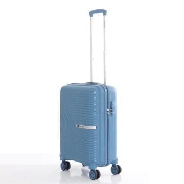 Mçs Valiz Kabin Boy Kırılmaz PP Silikon V374 Sky Blue