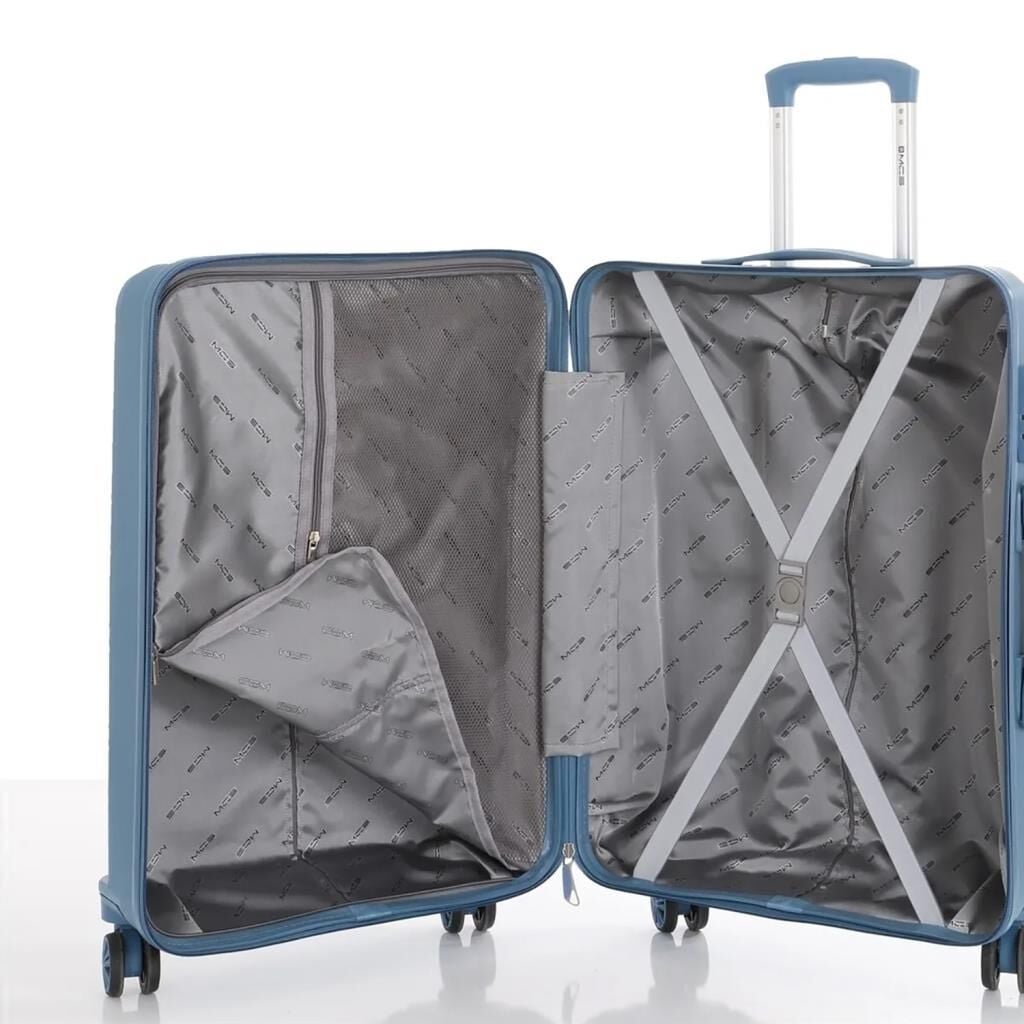 MÇS Kabin Boy Kırılmaz Silikon Seyahat Valizi Bavulu V374 Sky Blue