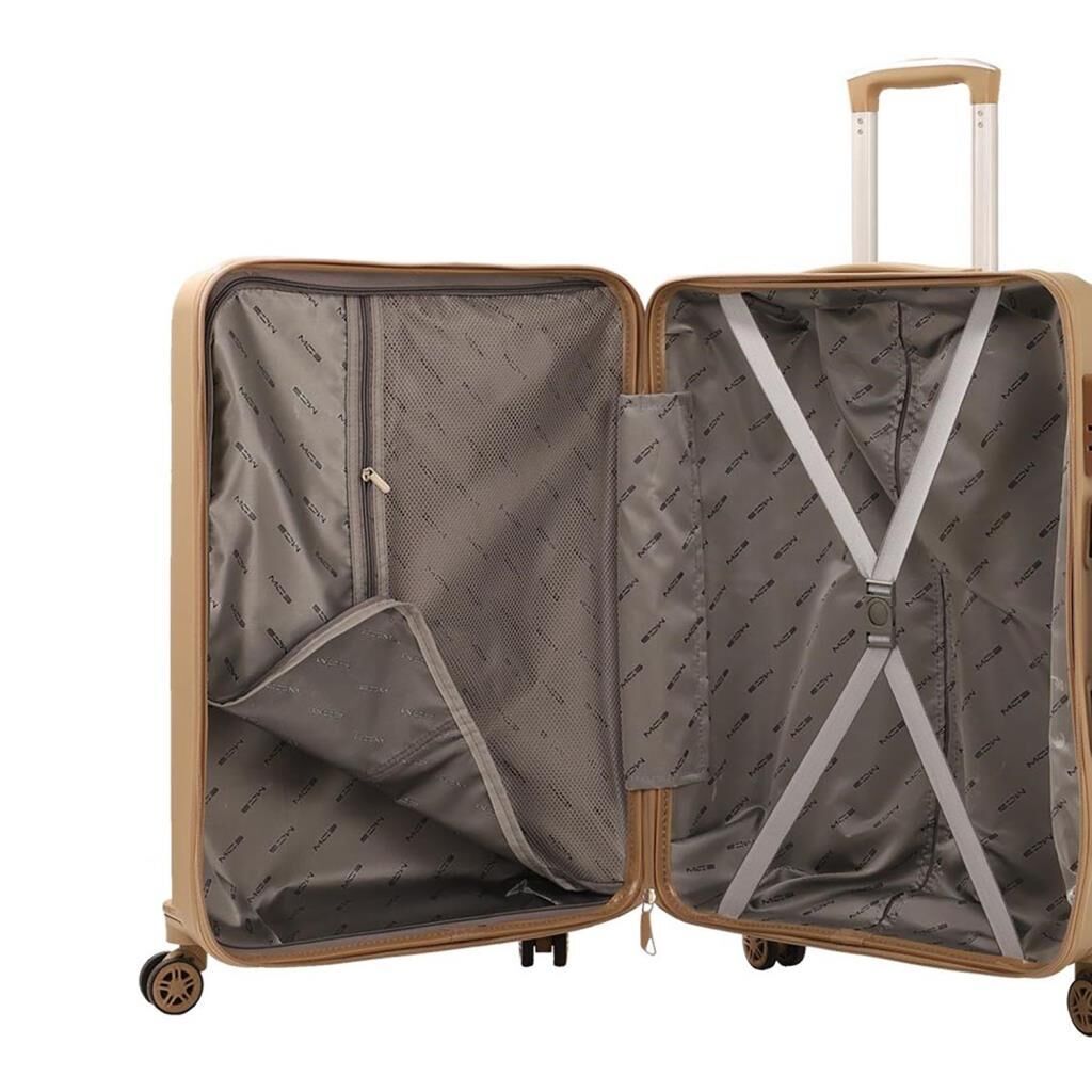 MÇS Kabin Boy Kırılmaz Silikon Seyahat Valizi Bavulu V374 Şampanya