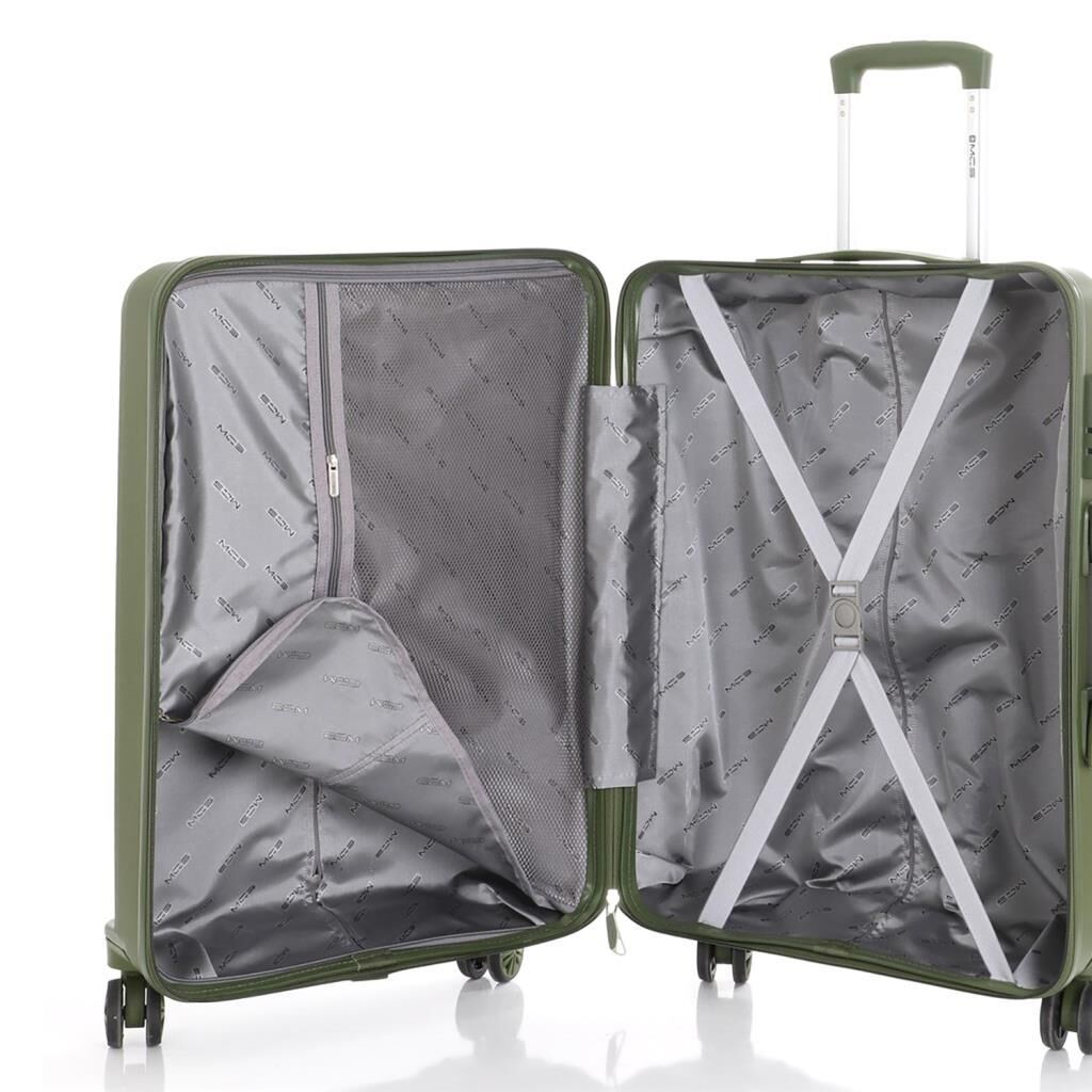 MÇS Kabin Boy Kırılmaz Silikon Seyahat Valizi Bavulu V374 Haki