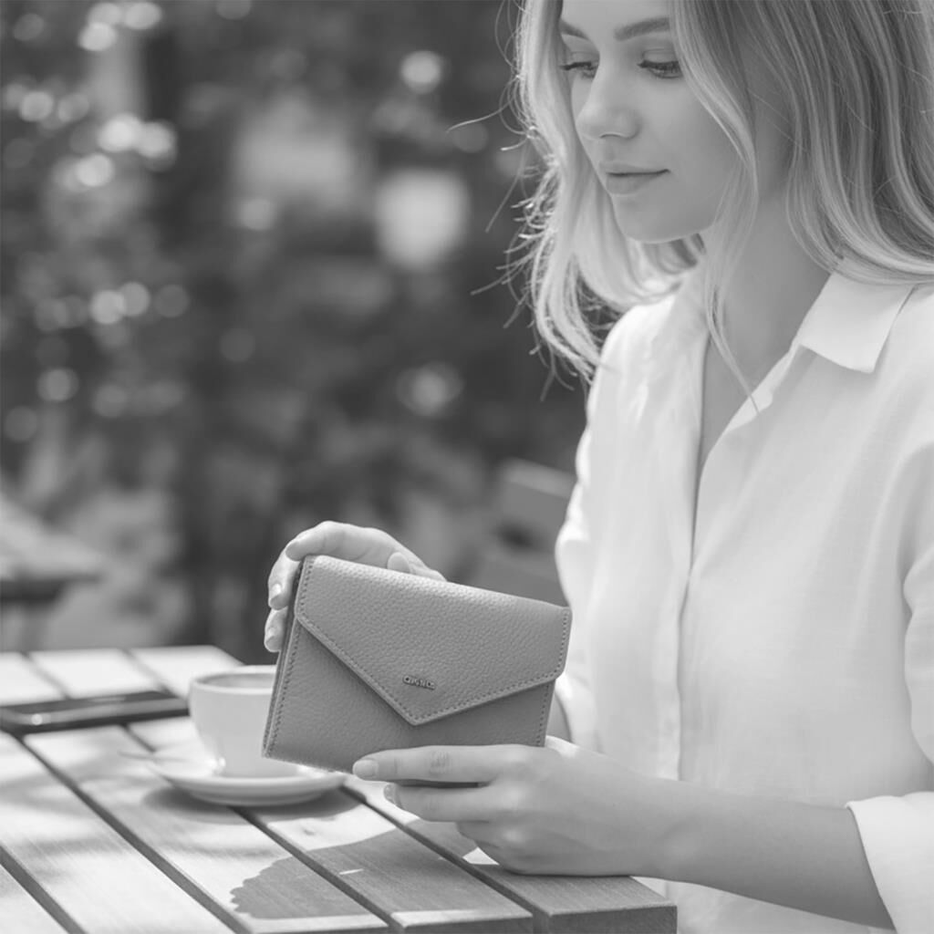 Grande Gerçek Deri Kadın Cüzdanı Hakiki Deri Küçük Boy Sarı