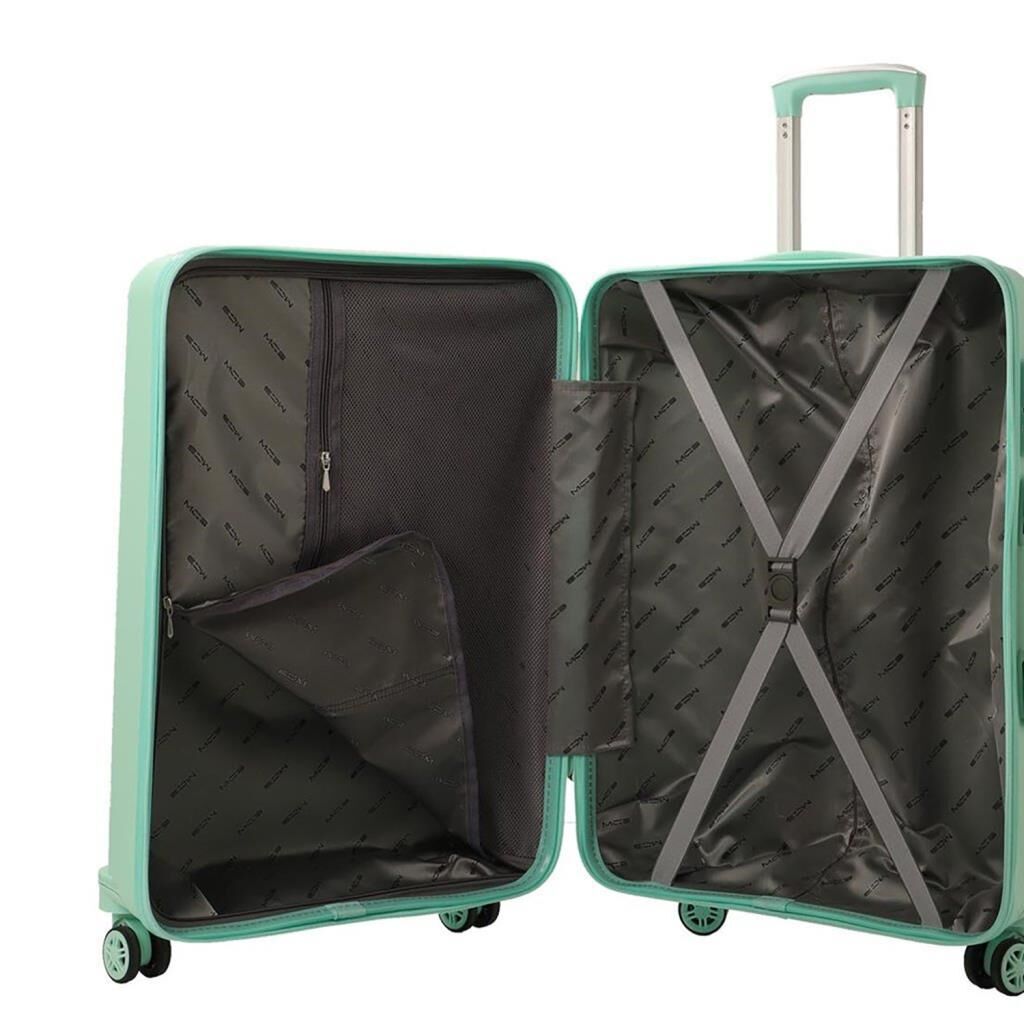 MÇS Kabin Boy Kırılmaz Silikon Seyahat Valizi Bavulu V374 Mint Yeşili