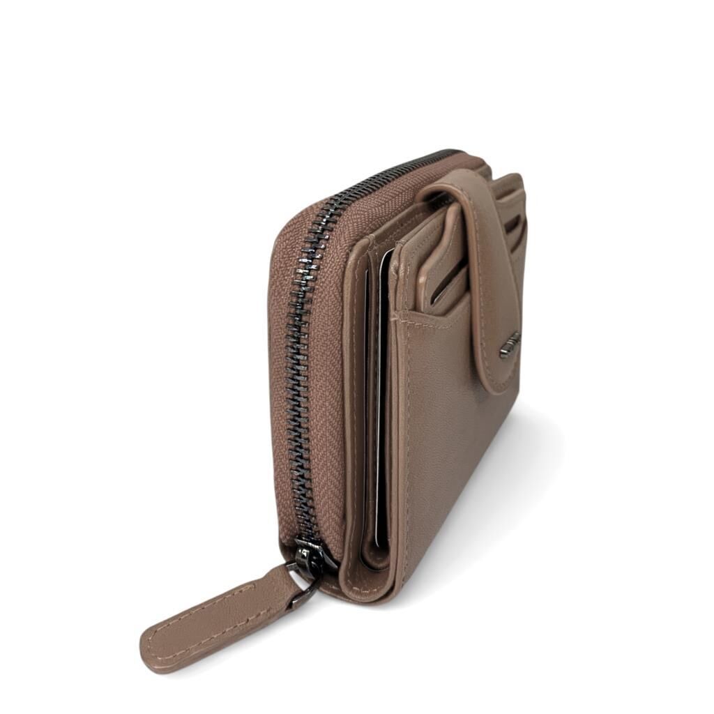 Grande Gerçek Deri Kadın Cüzdanı Hakiki Deri Küçük Boy Vizon