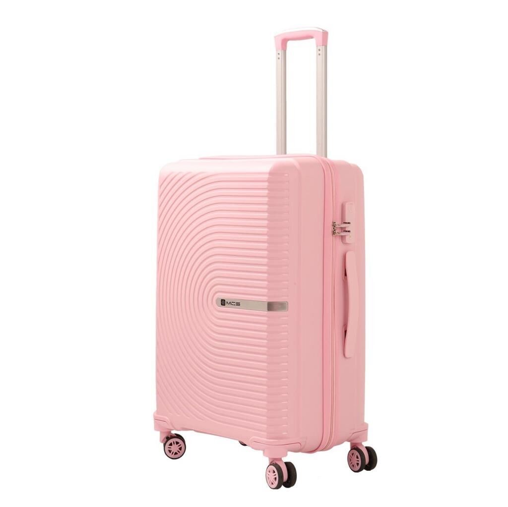 MÇS Orta Boy Kırılmaz Silikon Seyahat Valizi Bavulu V374 Pudra