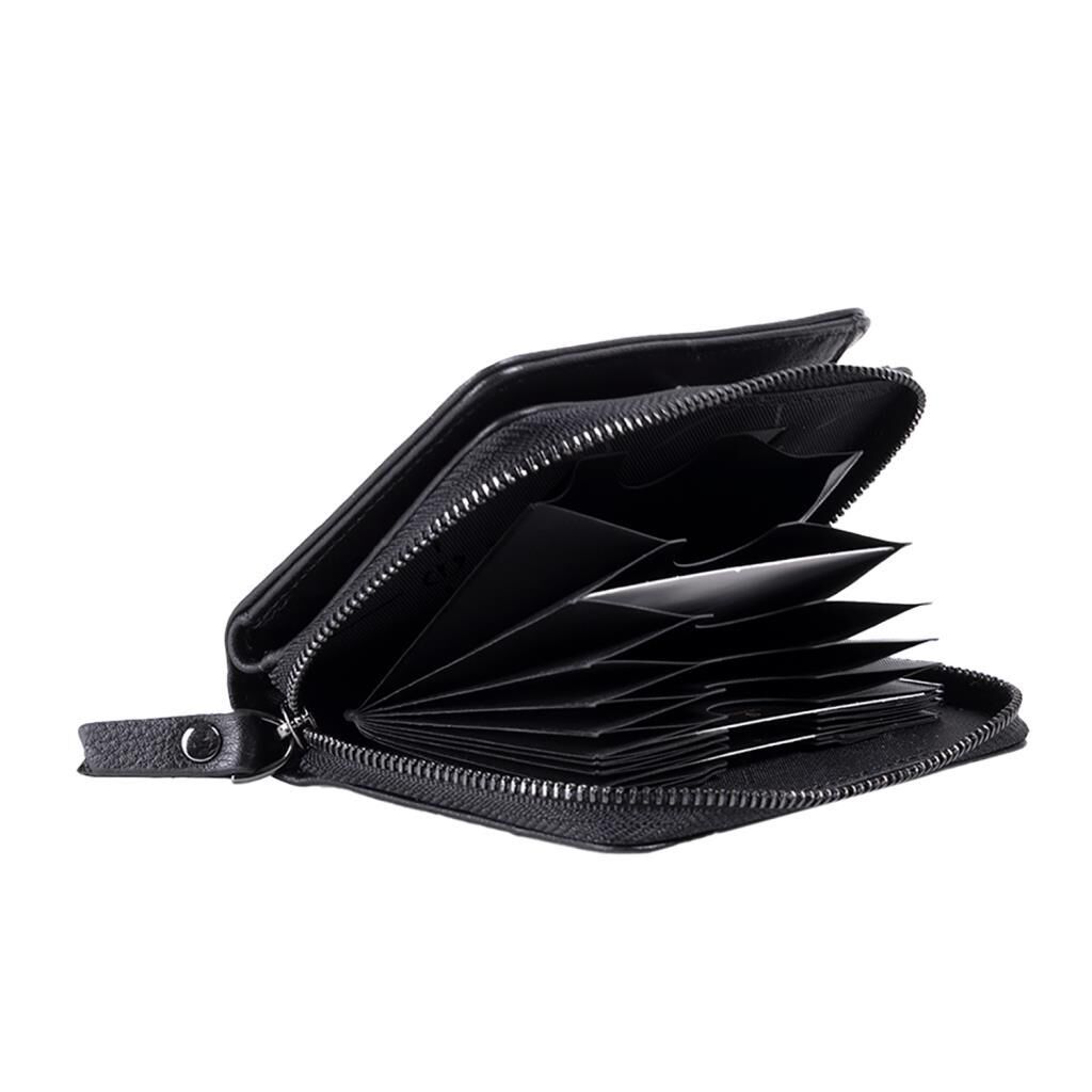 Grande Gerçek Deri Kadın Cüzdanı Hakiki Deri Küçük Boy Siyah