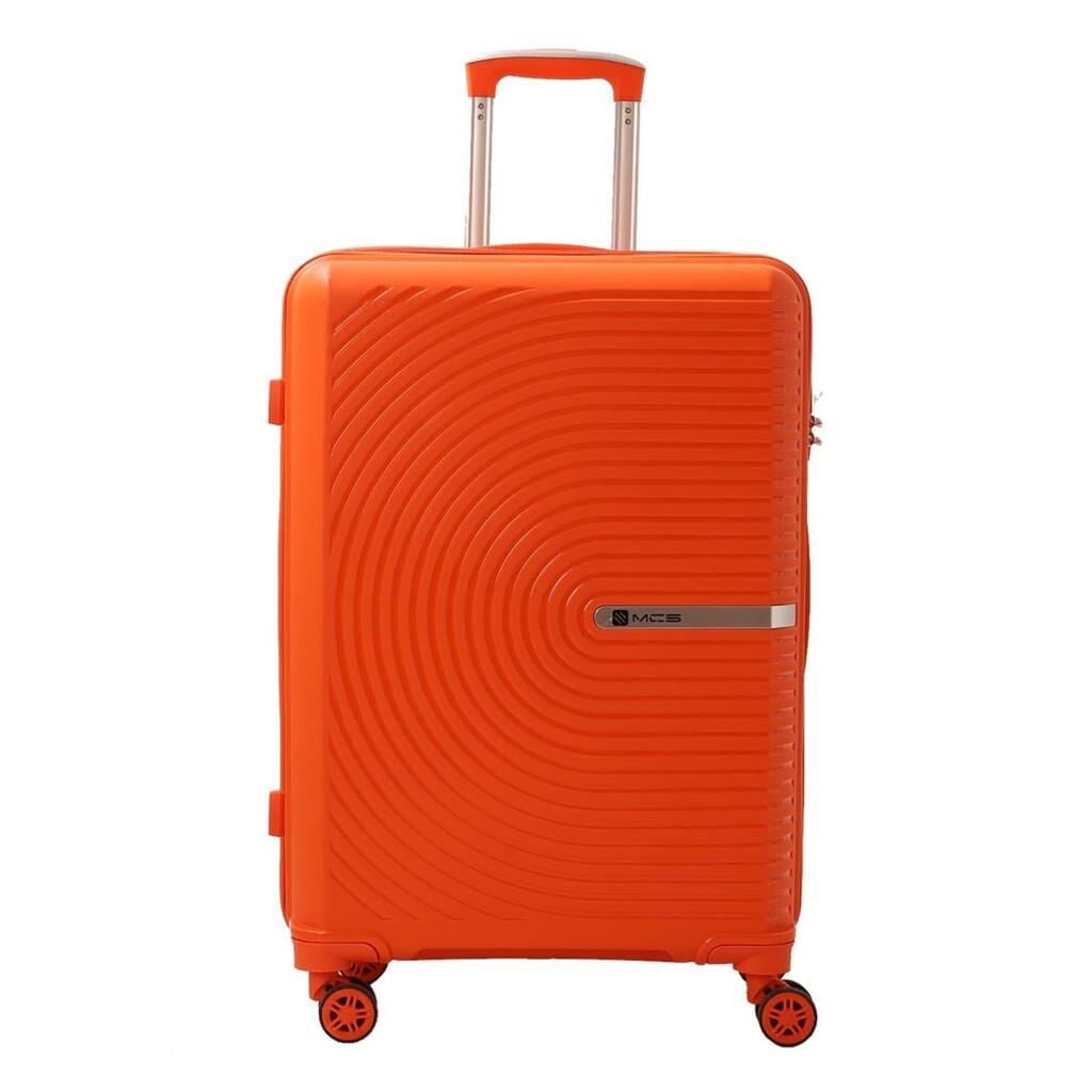 Mçs Valiz Orta Boy Kırılmaz PP Silikon Bavul V374 Orange