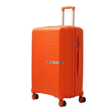 Mçs Valiz Orta Boy Kırılmaz PP Silikon Bavul V374 Orange
