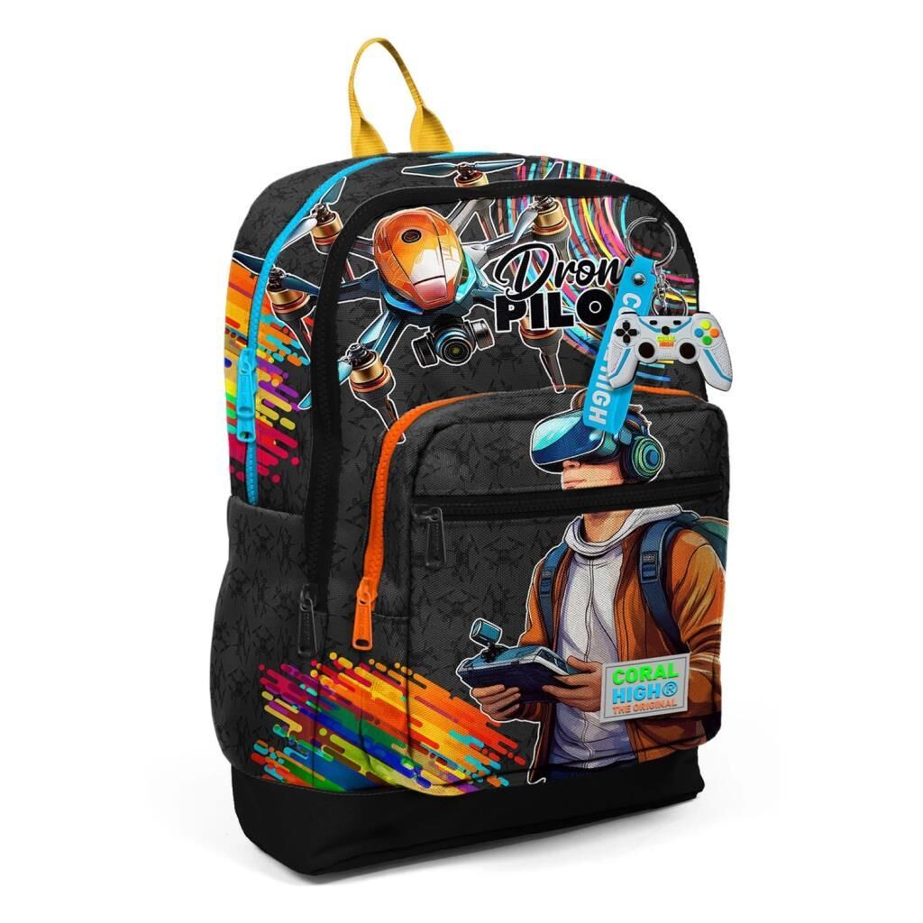 Coral High Büyük Boy Okul Sırt Çantası Dron Desenli 23780